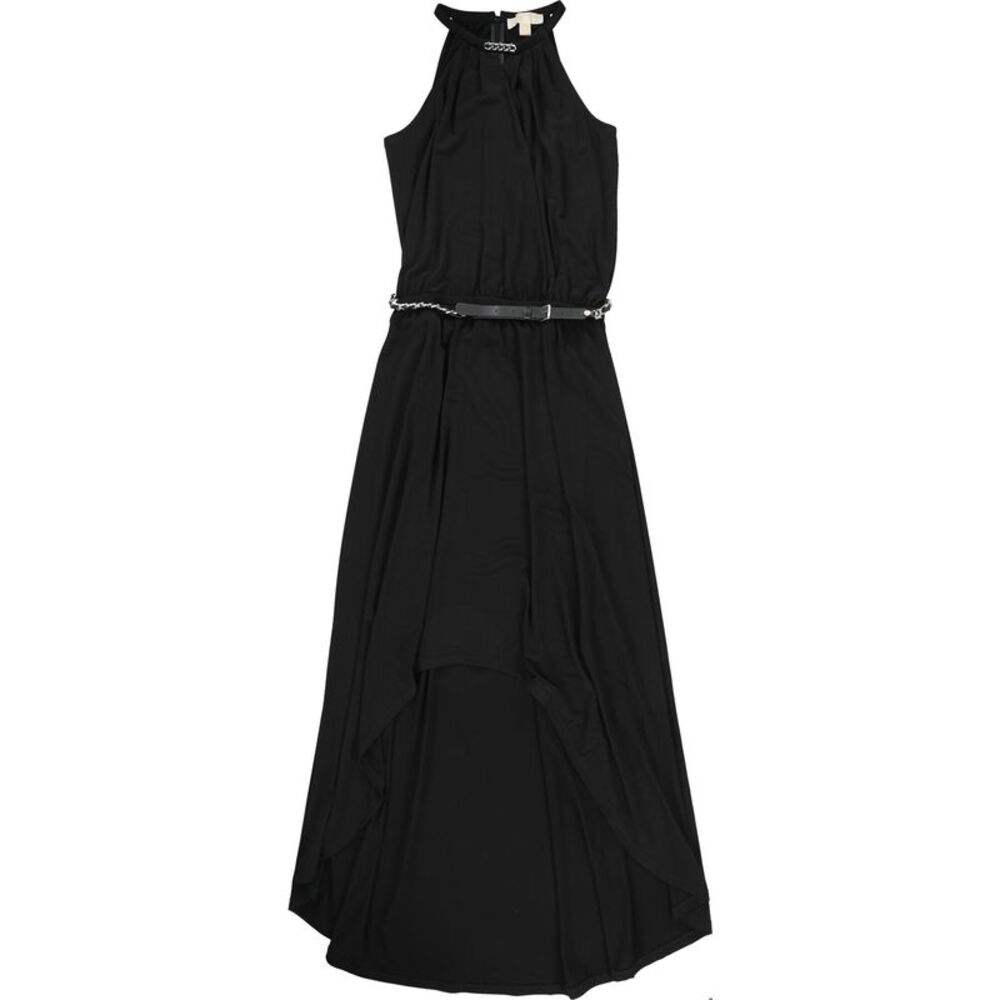 Michael Kors Womens Chain Belt Halter Maxi Dress, Black, M, DM